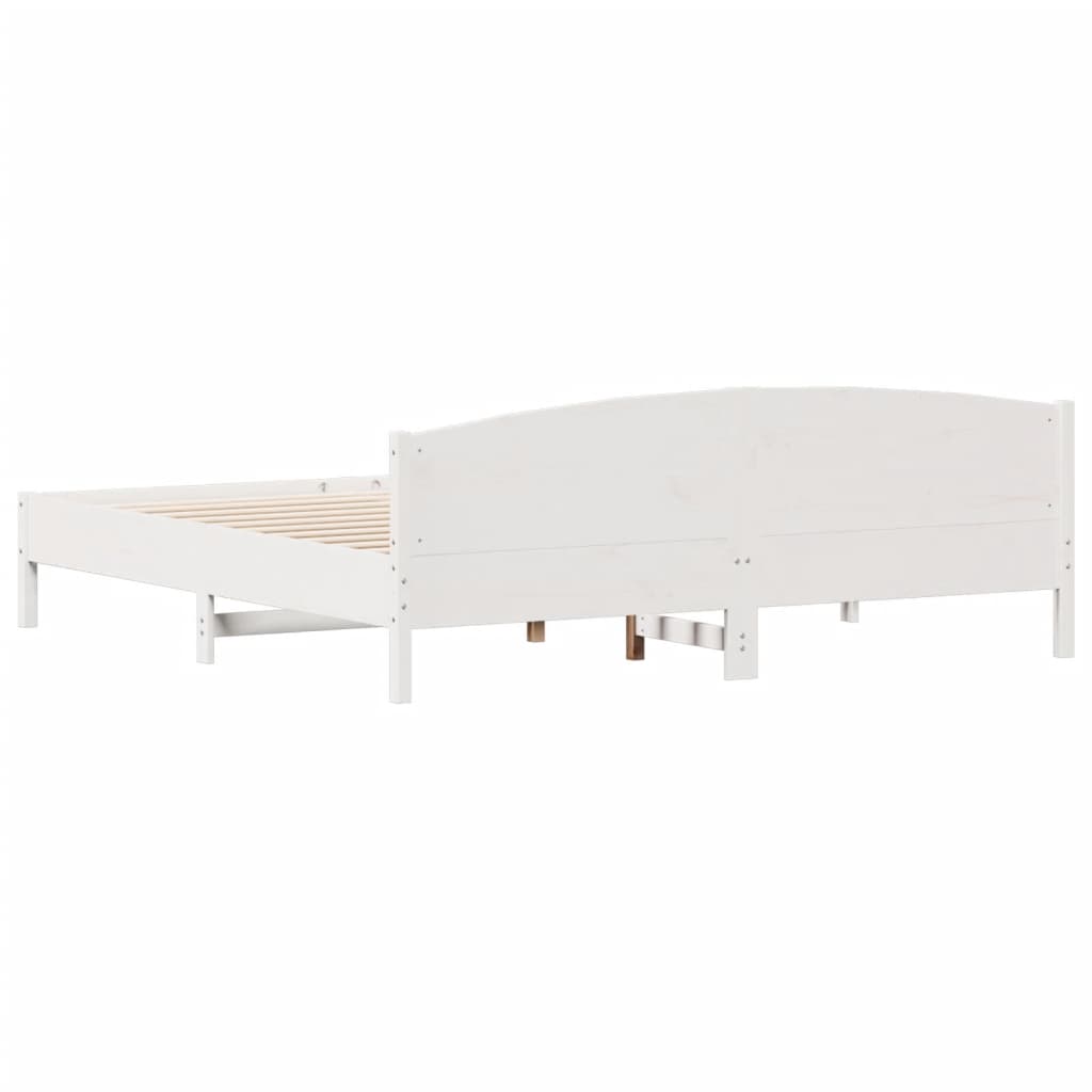 Bedframe zonder matras massief grenenhout wit 180x200 cm is nu te koop bij PeponiXL, paradijselijk wonen!