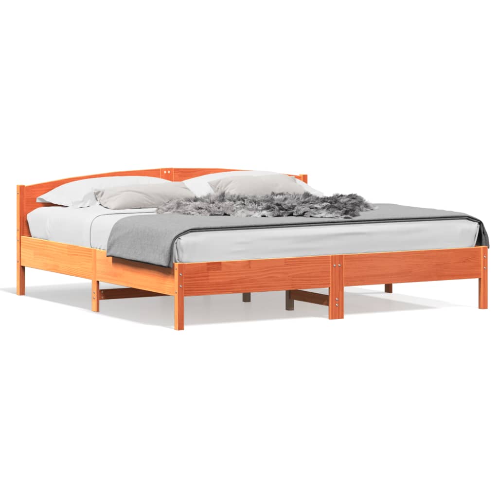 Bedframe zonder matras massief grenenhout wasbruin 180x200 cm is nu te koop bij PeponiXL, paradijselijk wonen!