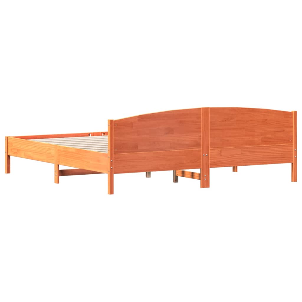 Bedframe zonder matras massief grenenhout wasbruin 180x200 cm is nu te koop bij PeponiXL, paradijselijk wonen!