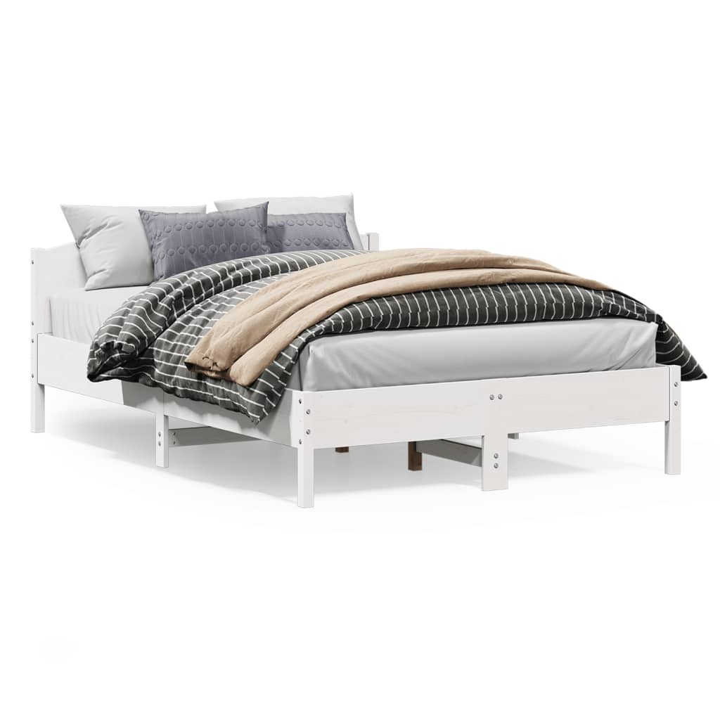 Bedframe zonder matras massief grenenhout wit 160x200 cm is nu te koop bij PeponiXL, paradijselijk wonen!