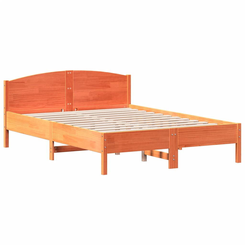Bedframe zonder matras massief grenenhout wasbruin 160x200 cm is nu te koop bij PeponiXL, paradijselijk wonen!