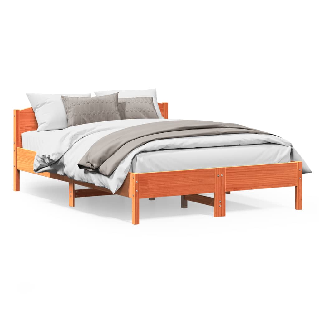 Bedframe zonder matras massief grenenhout wasbruin 160x200 cm is nu te koop bij PeponiXL, paradijselijk wonen!