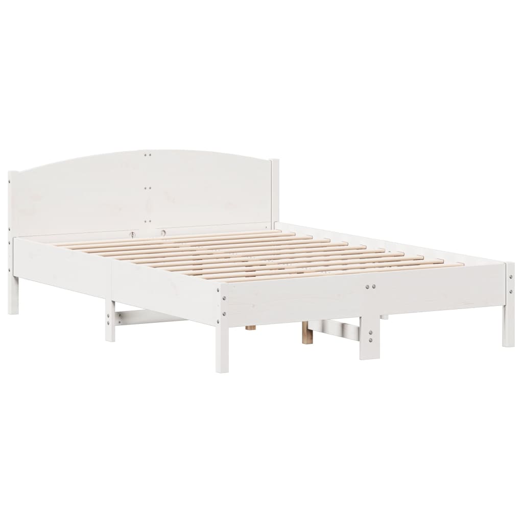 Bedframe zonder matras massief grenenhout wit 150x200 cm is nu te koop bij PeponiXL, paradijselijk wonen!