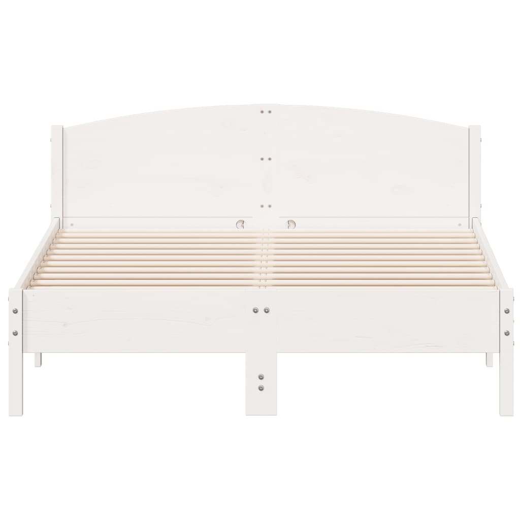 Bedframe zonder matras massief grenenhout wit 150x200 cm is nu te koop bij PeponiXL, paradijselijk wonen!