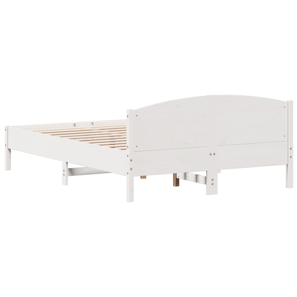 Bedframe zonder matras massief grenenhout wit 150x200 cm is nu te koop bij PeponiXL, paradijselijk wonen!