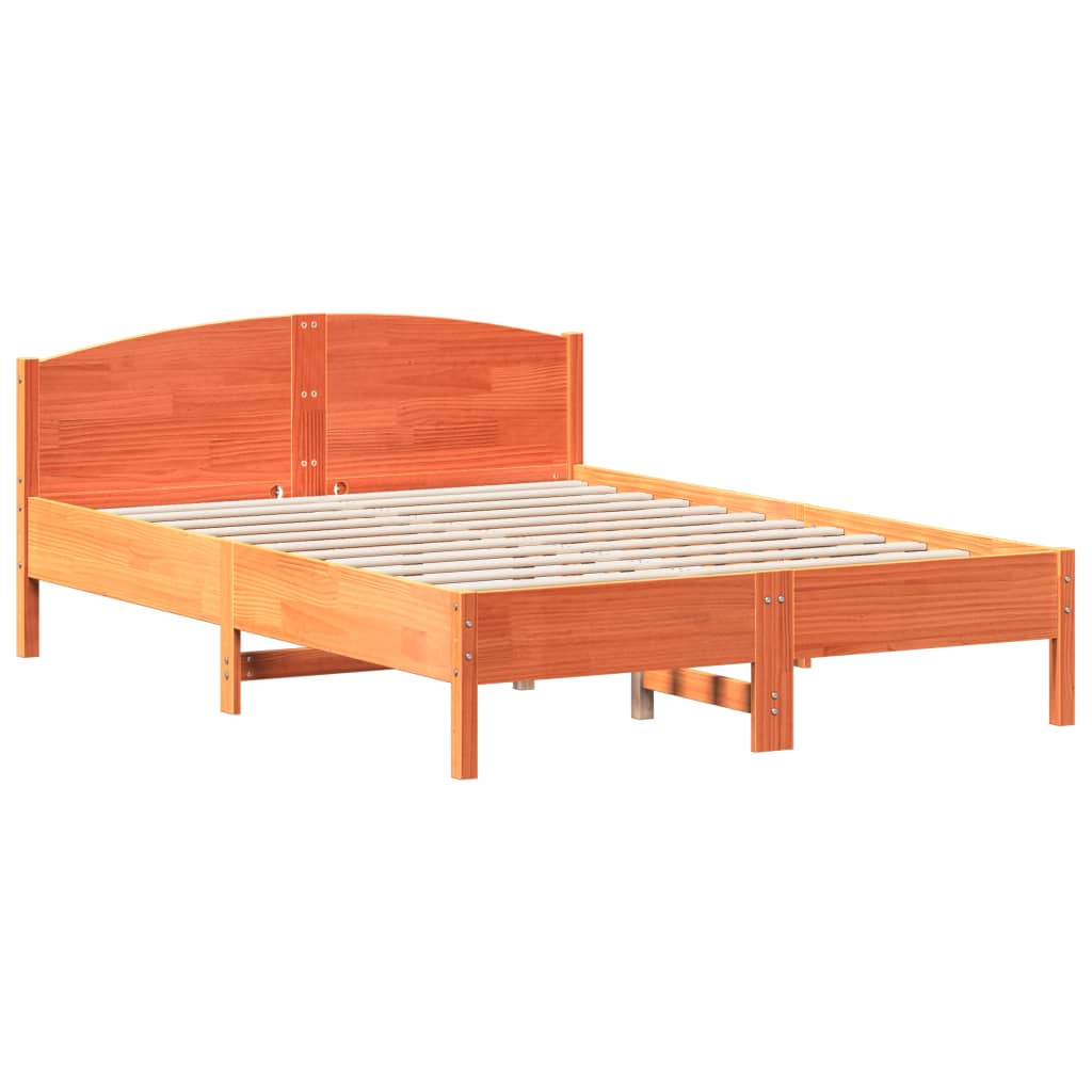Bedframe zonder matras massief grenenhout wasbruin 150x200 cm is nu te koop bij PeponiXL, paradijselijk wonen!