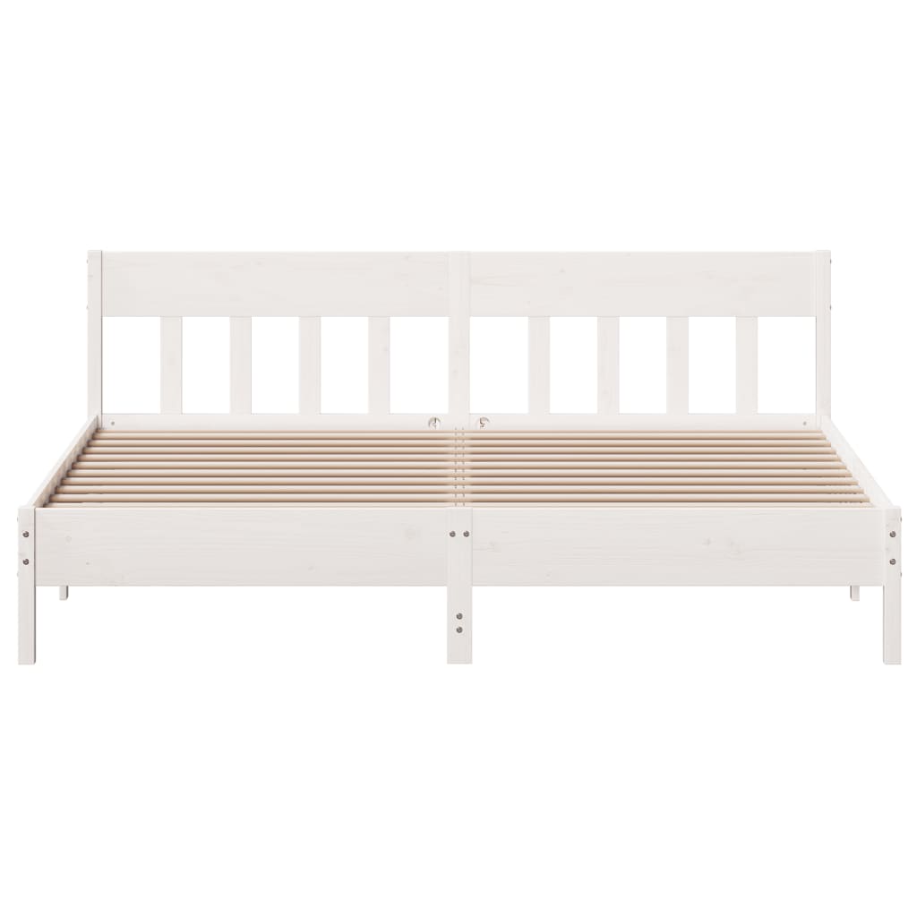Bedframe zonder matras massief grenenhout wit 200x200 cm is nu te koop bij PeponiXL, paradijselijk wonen!