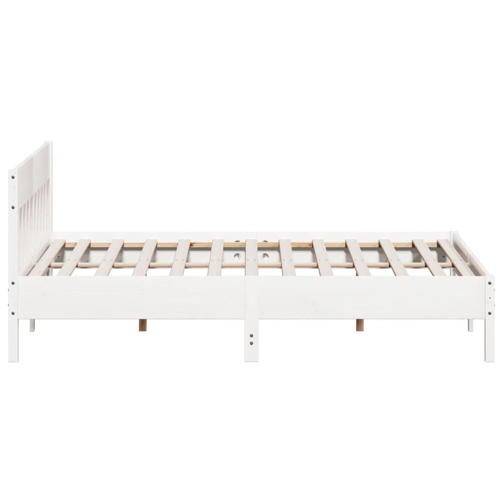 Bedframe zonder matras massief grenenhout wit 200x200 cm is nu te koop bij PeponiXL, paradijselijk wonen!