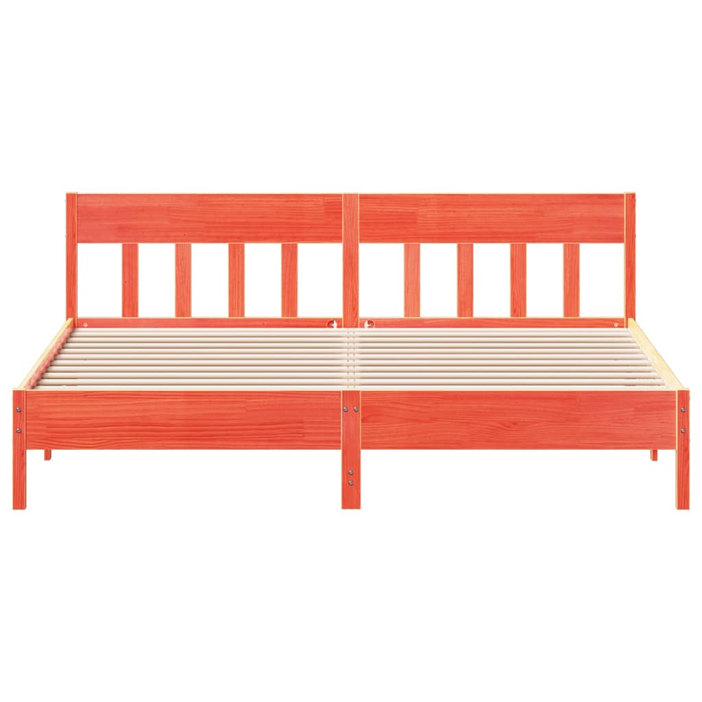 Bedframe zonder matras massief grenenhout wasbruin 200x200 cm is nu te koop bij PeponiXL, paradijselijk wonen!