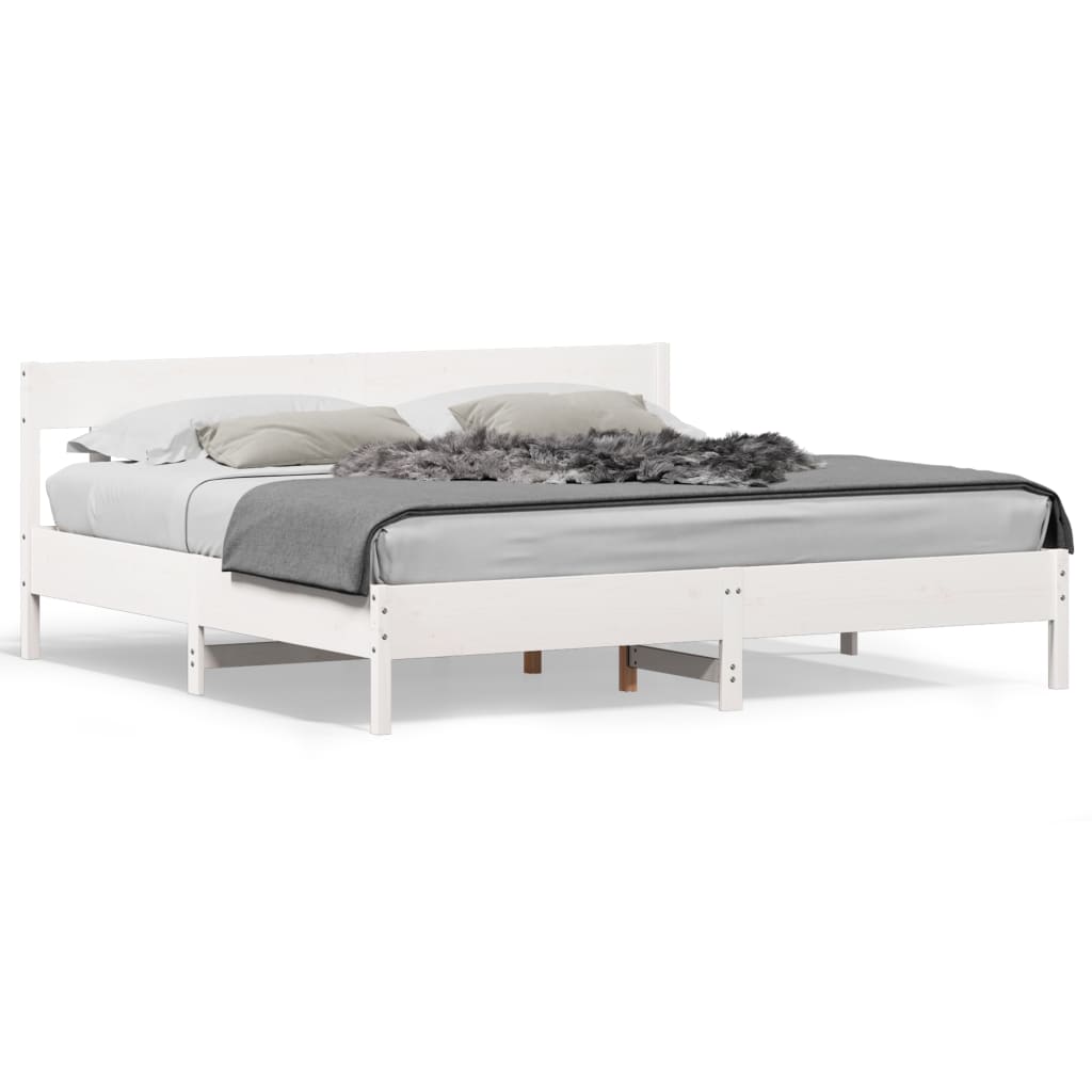 Bedframe zonder matras massief grenenhout wit 180x200 cm is nu te koop bij PeponiXL, paradijselijk wonen!