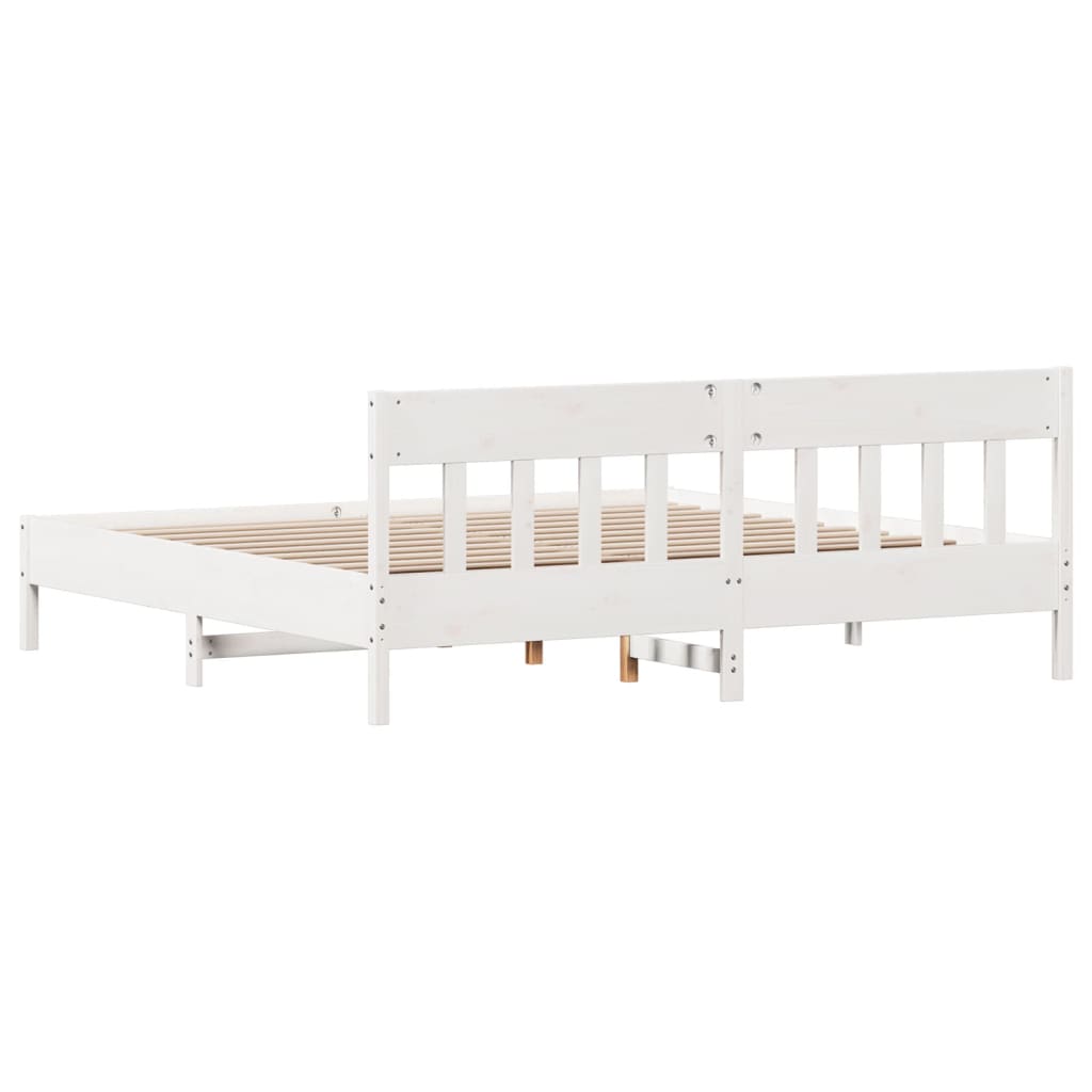 Bedframe zonder matras massief grenenhout wit 180x200 cm is nu te koop bij PeponiXL, paradijselijk wonen!