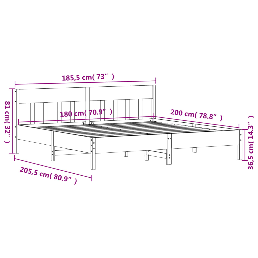 Bedframe zonder matras massief grenenhout wit 180x200 cm is nu te koop bij PeponiXL, paradijselijk wonen!