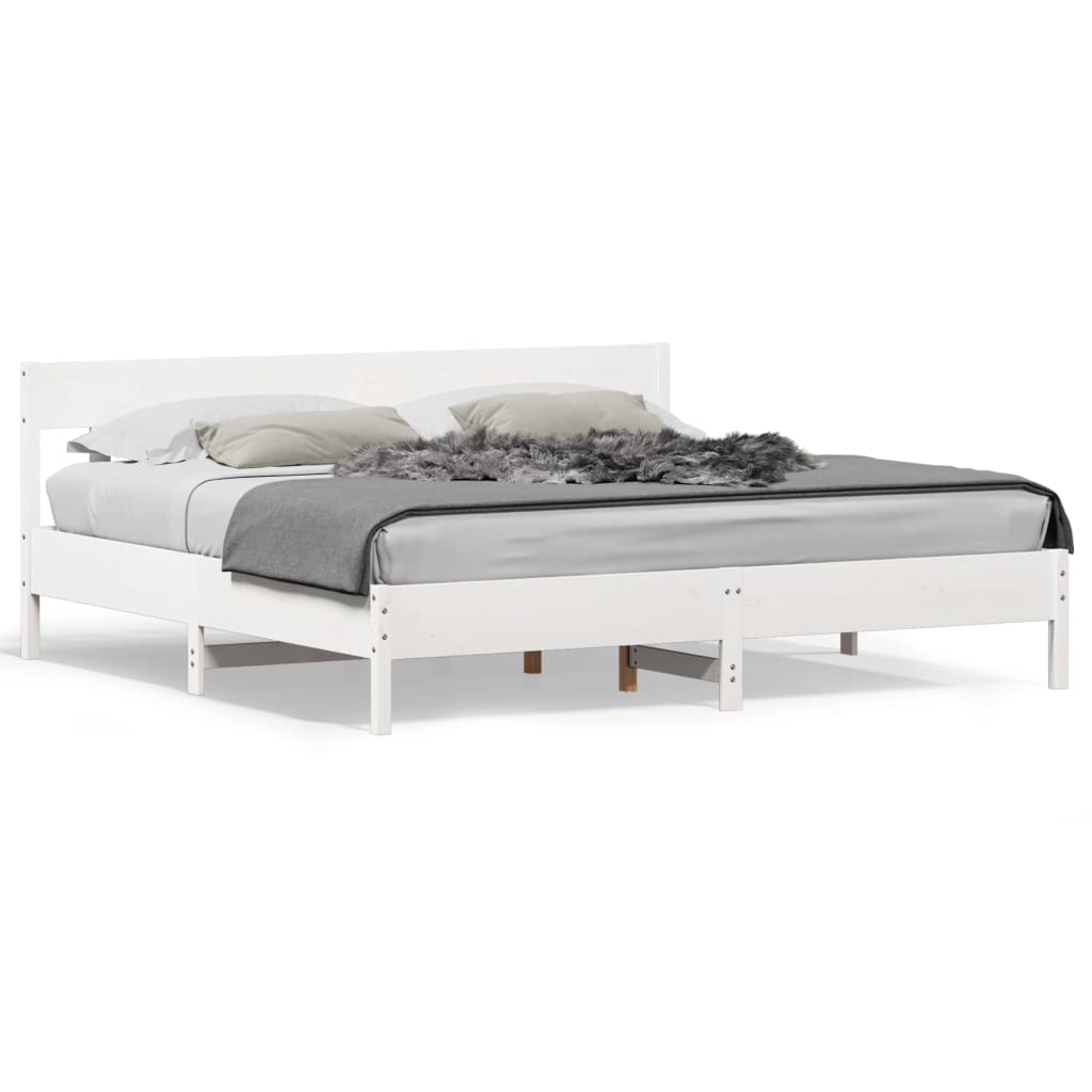 Bedframe zonder matras massief grenenhout wit 180x200 cm is nu te koop bij PeponiXL, paradijselijk wonen!