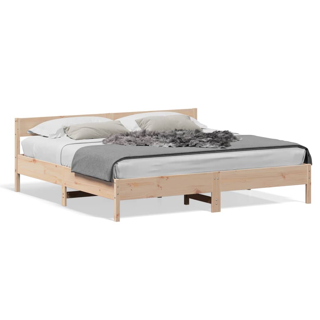 Bedframe zonder matras massief grenenhout 200x200 cm is nu te koop bij PeponiXL, paradijselijk wonen!
