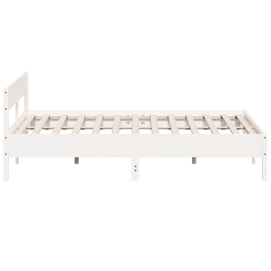 Bedframe zonder matras massief grenenhout wit 200x200 cm is nu te koop bij PeponiXL, paradijselijk wonen!