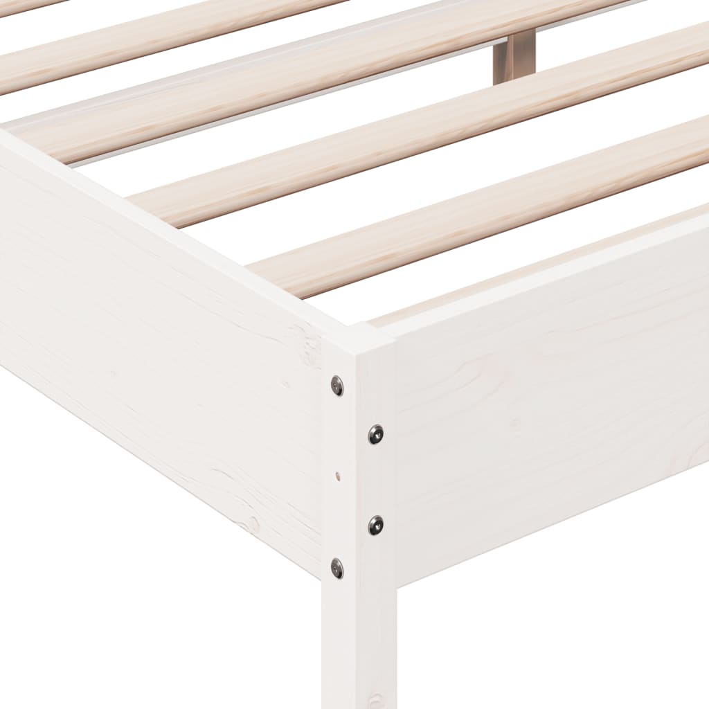 Bedframe zonder matras massief grenenhout wit 200x200 cm is nu te koop bij PeponiXL, paradijselijk wonen!