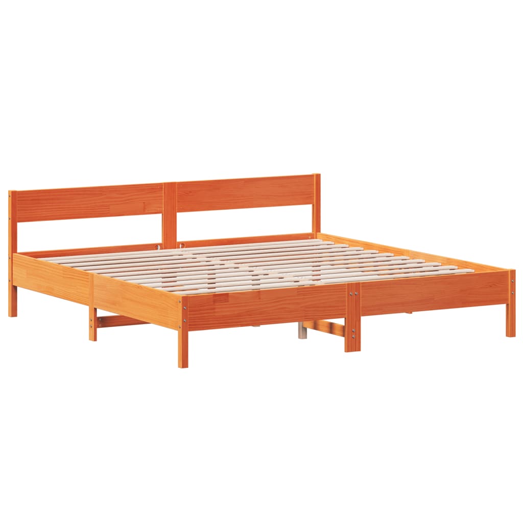 Bedframe zonder matras massief grenenhout wasbruin 200x200 cm is nu te koop bij PeponiXL, paradijselijk wonen!