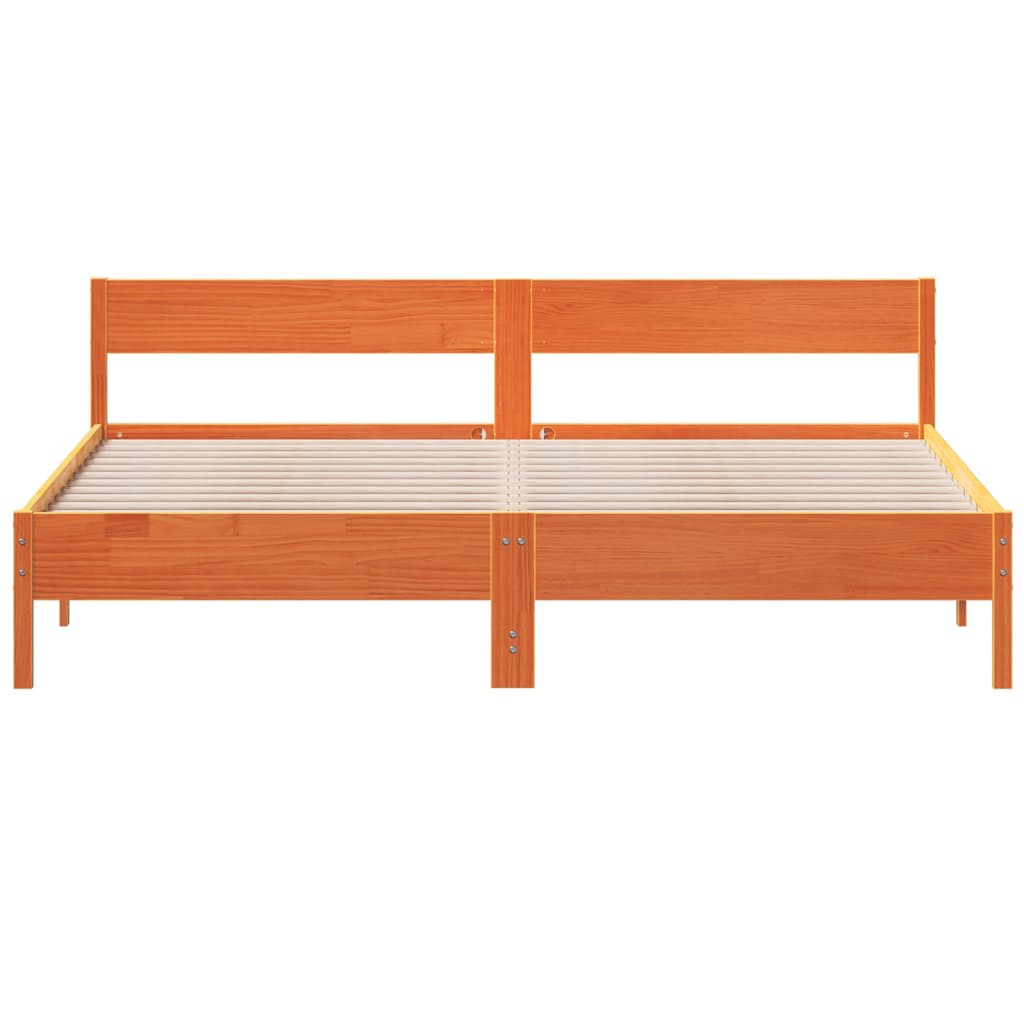 Bedframe zonder matras massief grenenhout wasbruin 200x200 cm is nu te koop bij PeponiXL, paradijselijk wonen!
