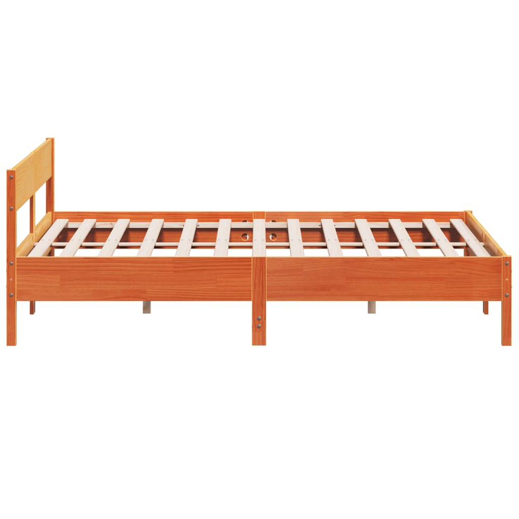Bedframe zonder matras massief grenenhout wasbruin 200x200 cm is nu te koop bij PeponiXL, paradijselijk wonen!