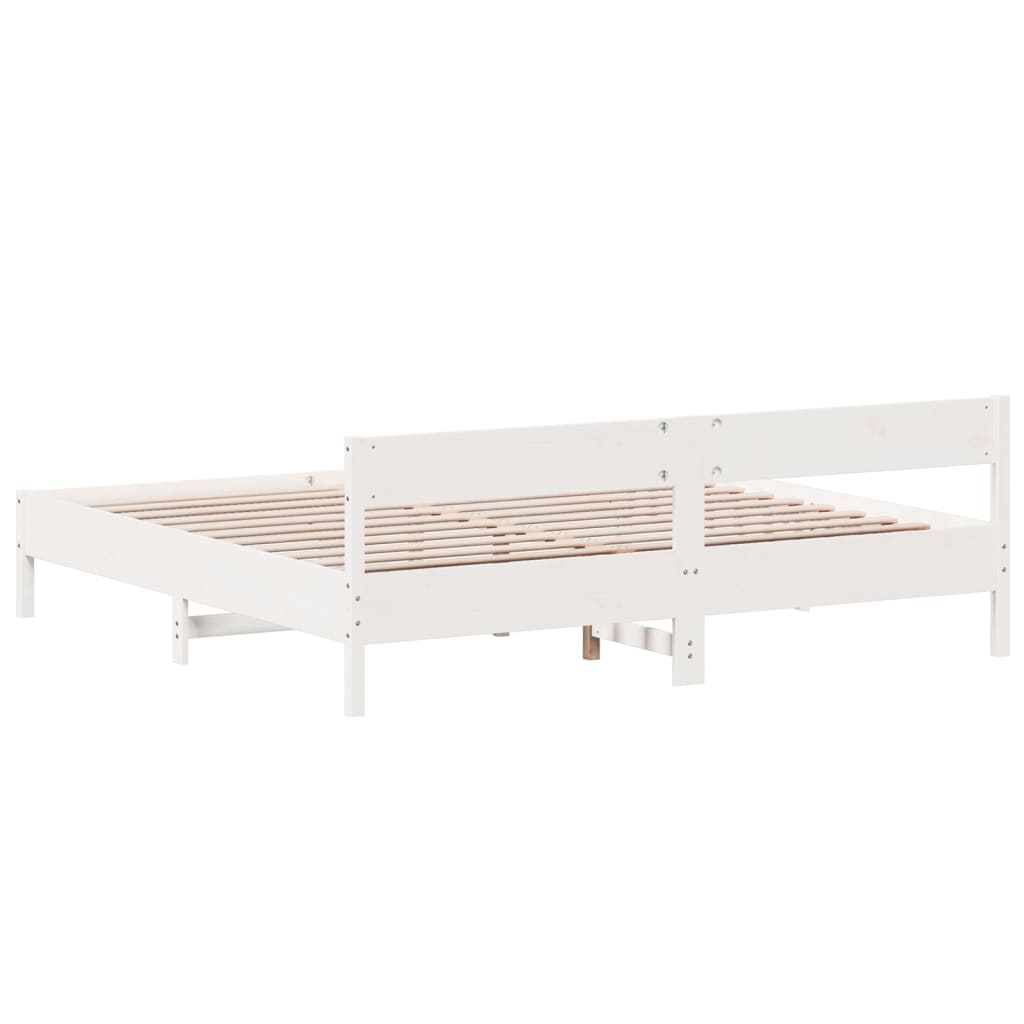 Bedframe zonder matras massief grenenhout wit 180x200 cm is nu te koop bij PeponiXL, paradijselijk wonen!
