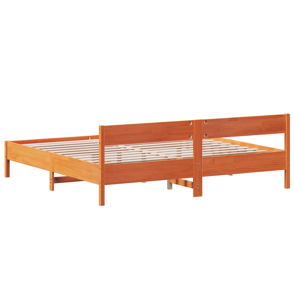 Bedframe zonder matras massief grenenhout wasbruin 180x200 cm is nu te koop bij PeponiXL, paradijselijk wonen!