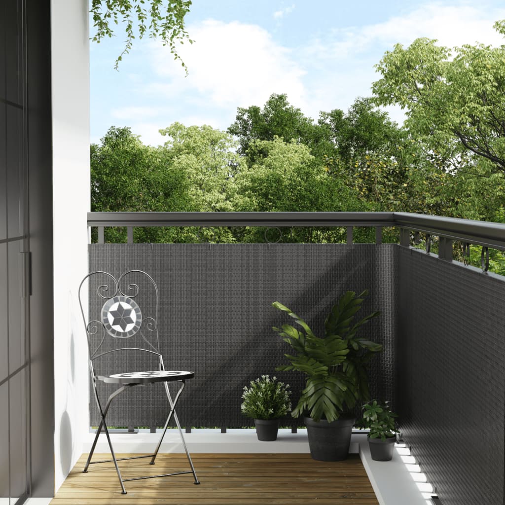 Balkonscherm 1000x90 cm poly rattan antracietkleurig is nu te koop bij PeponiXL, paradijselijk wonen!