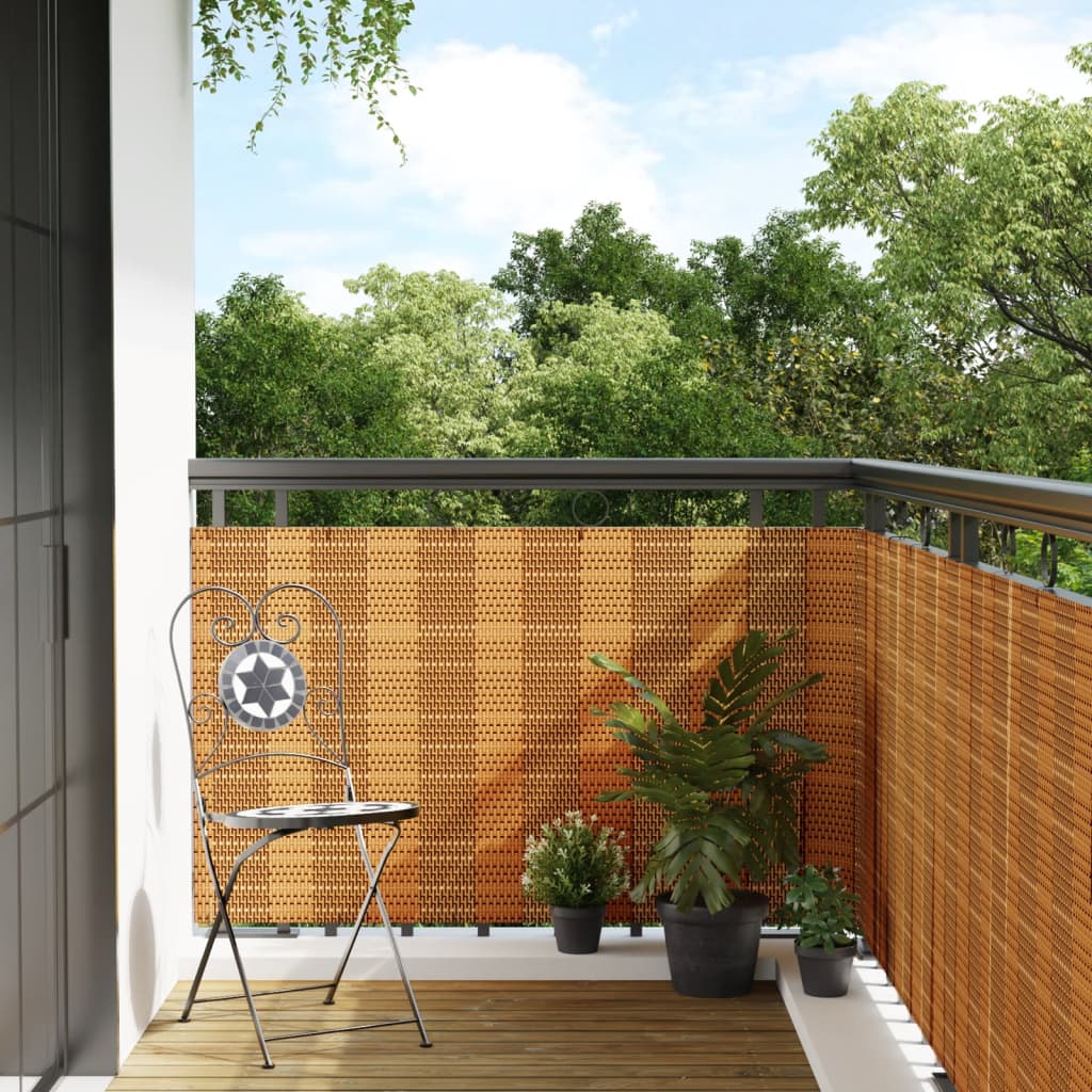 Balkonscherm 400x90 cm poly rattan lichtbruin is nu te koop bij PeponiXL, paradijselijk wonen!