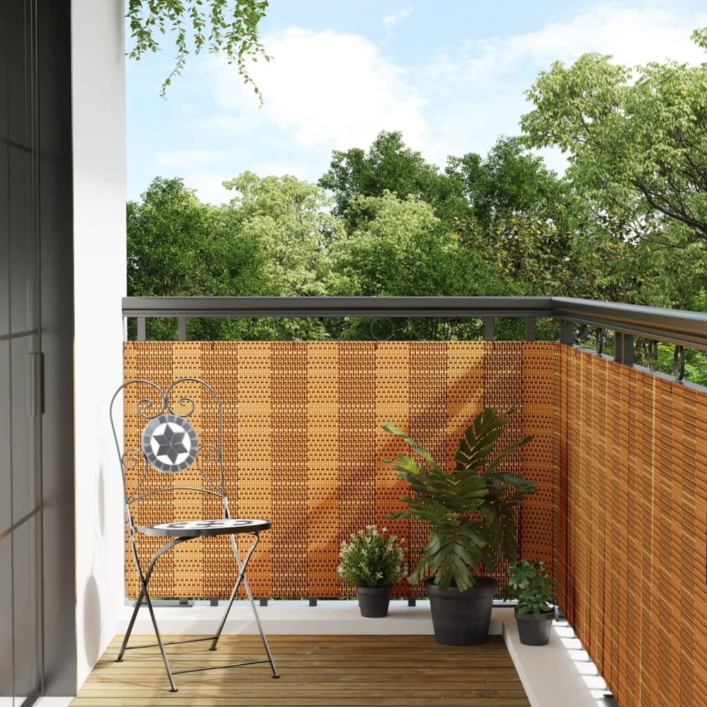 Balkonscherm 400x100 cm poly rattan lichtbruin is nu te koop bij PeponiXL, paradijselijk wonen!