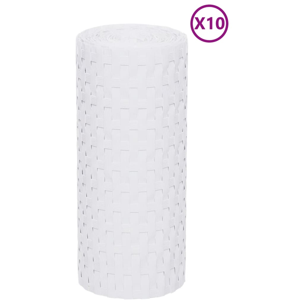 Balkonschermen 10 st 255x19 cm poly rattan wit is nu te koop bij PeponiXL, paradijselijk wonen!