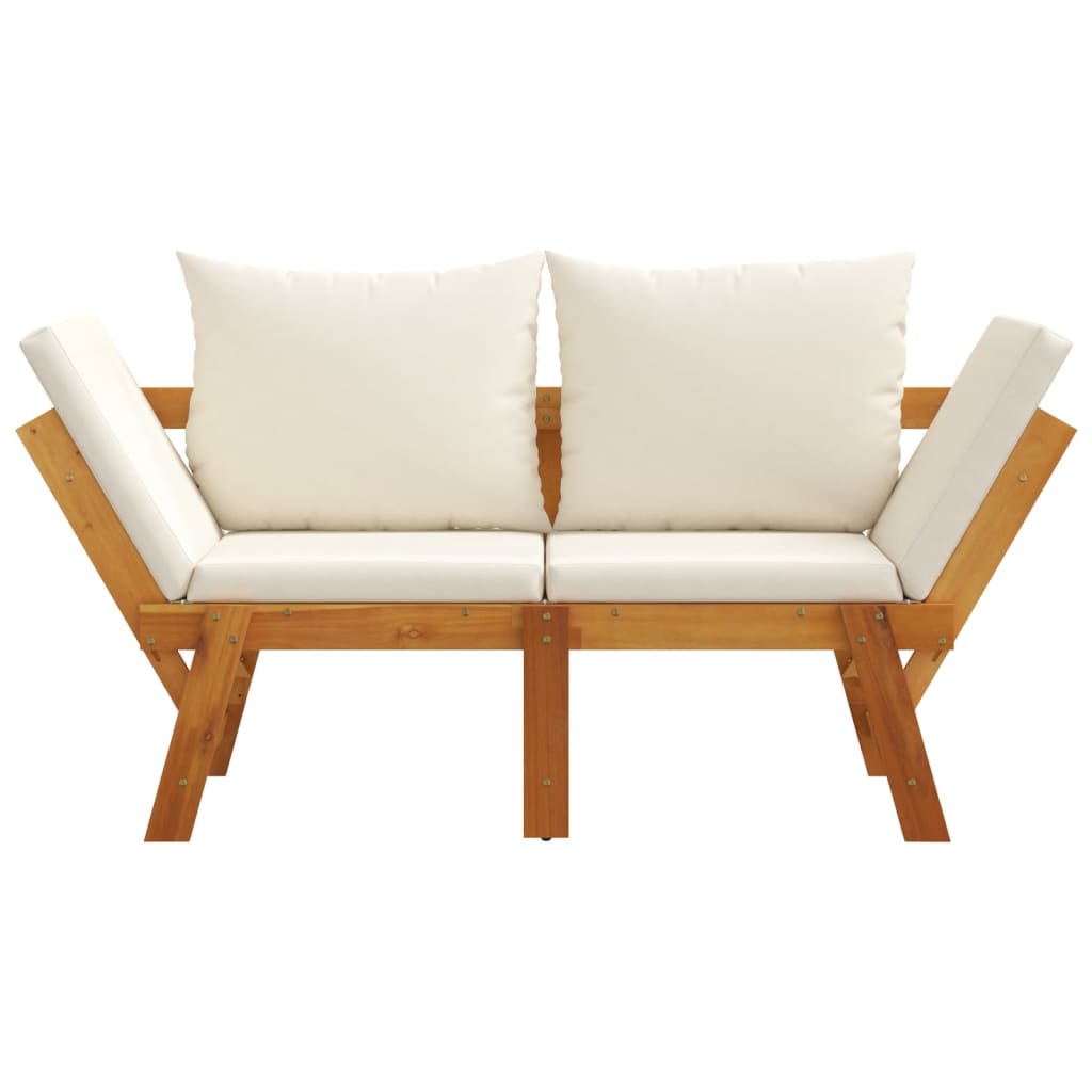 Tuinbank met kussens 2-in-1 massief acaciahout is nu te koop bij PeponiXL, paradijselijk wonen!