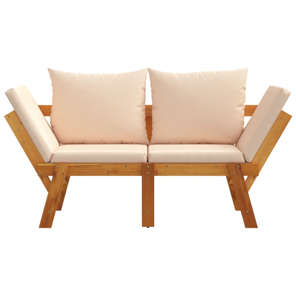 Tuinbank met kussens 2-in-1 massief acaciahout is nu te koop bij PeponiXL, paradijselijk wonen!