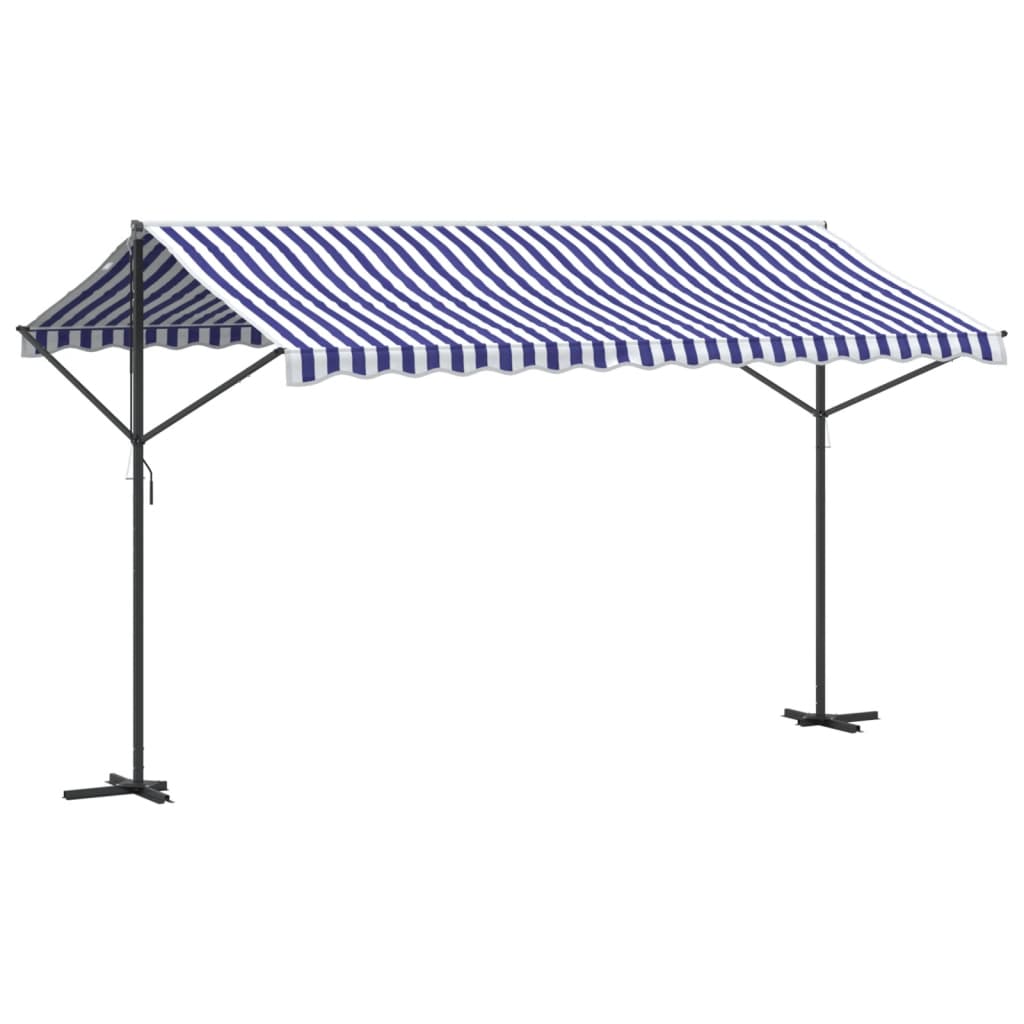 Luifel vrijstaand 400x300 cm stof en staal blauw en wit is nu te koop bij PeponiXL, paradijselijk wonen!