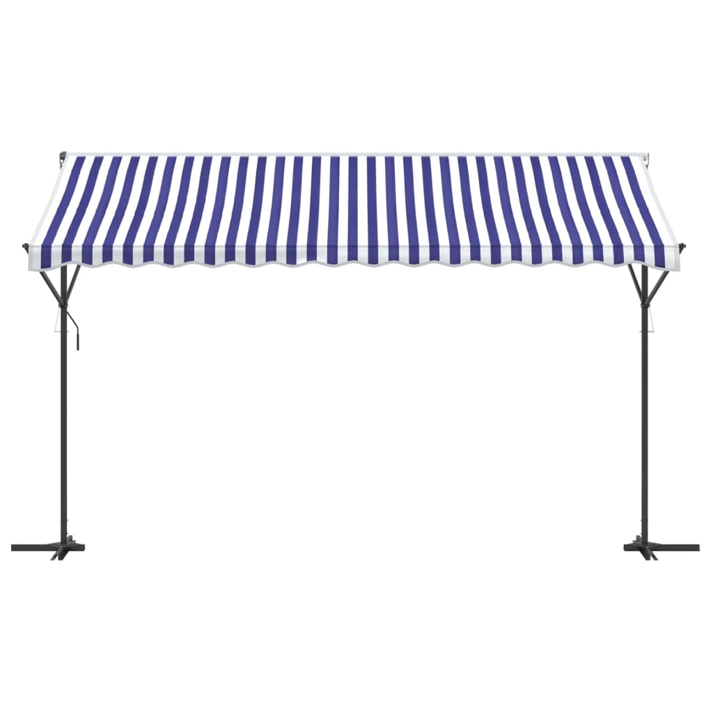 Luifel vrijstaand 400x300 cm stof en staal blauw en wit is nu te koop bij PeponiXL, paradijselijk wonen!