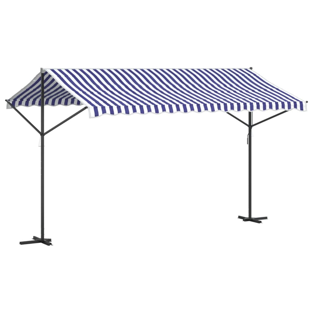 Luifel vrijstaand 400x300 cm stof en staal blauw en wit is nu te koop bij PeponiXL, paradijselijk wonen!