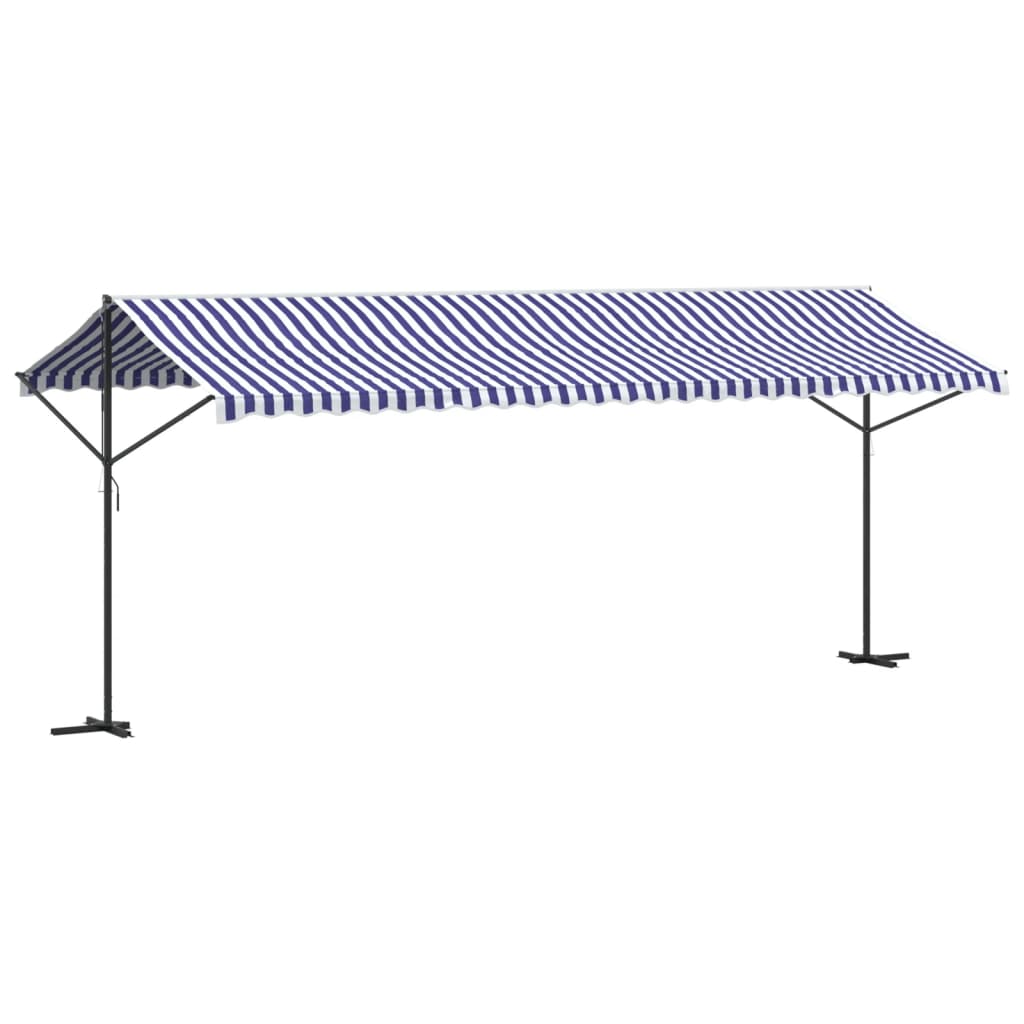 Luifel vrijstaand 600x300 cm stof en staal blauw en wit is nu te koop bij PeponiXL, paradijselijk wonen!