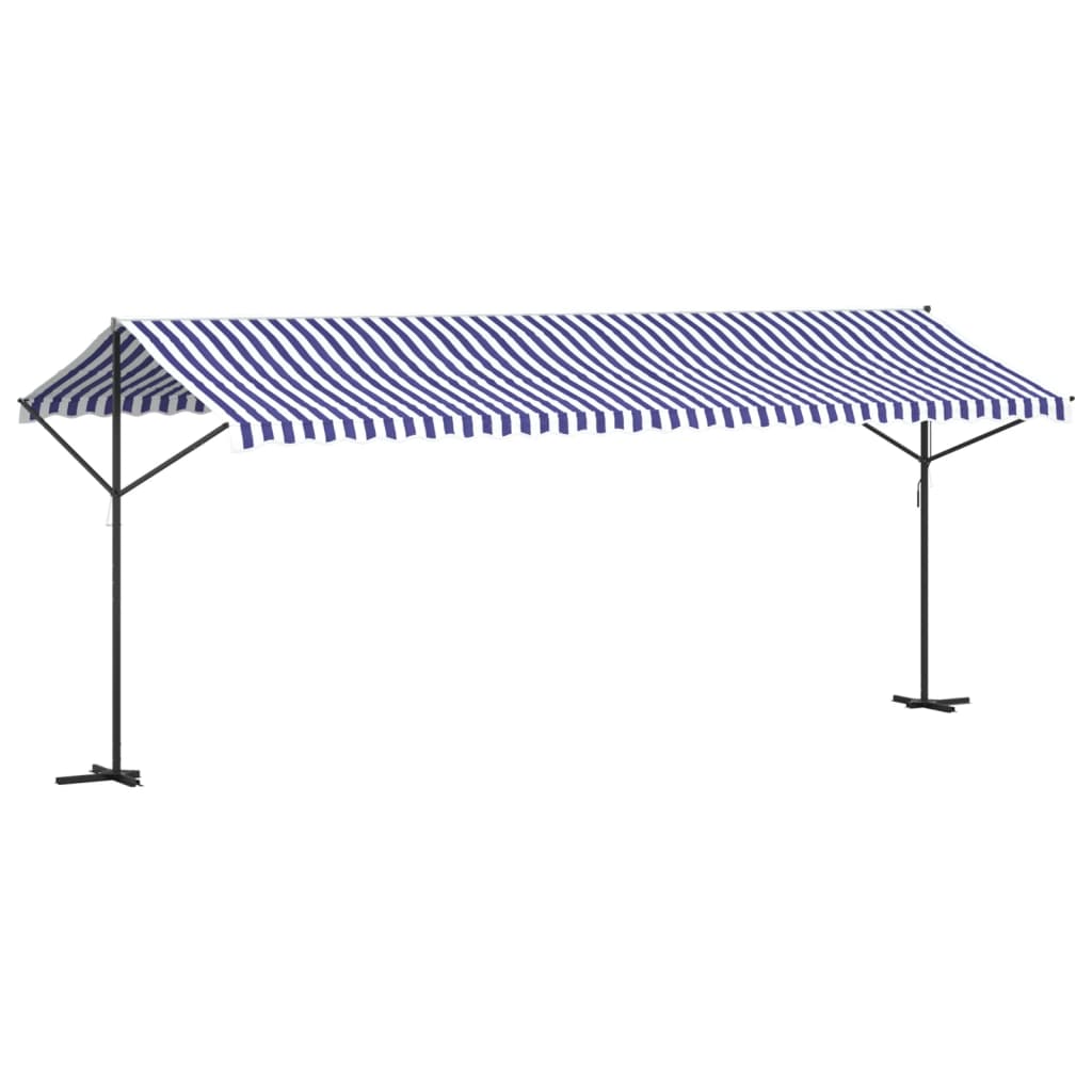 Luifel vrijstaand 600x300 cm stof en staal blauw en wit is nu te koop bij PeponiXL, paradijselijk wonen!