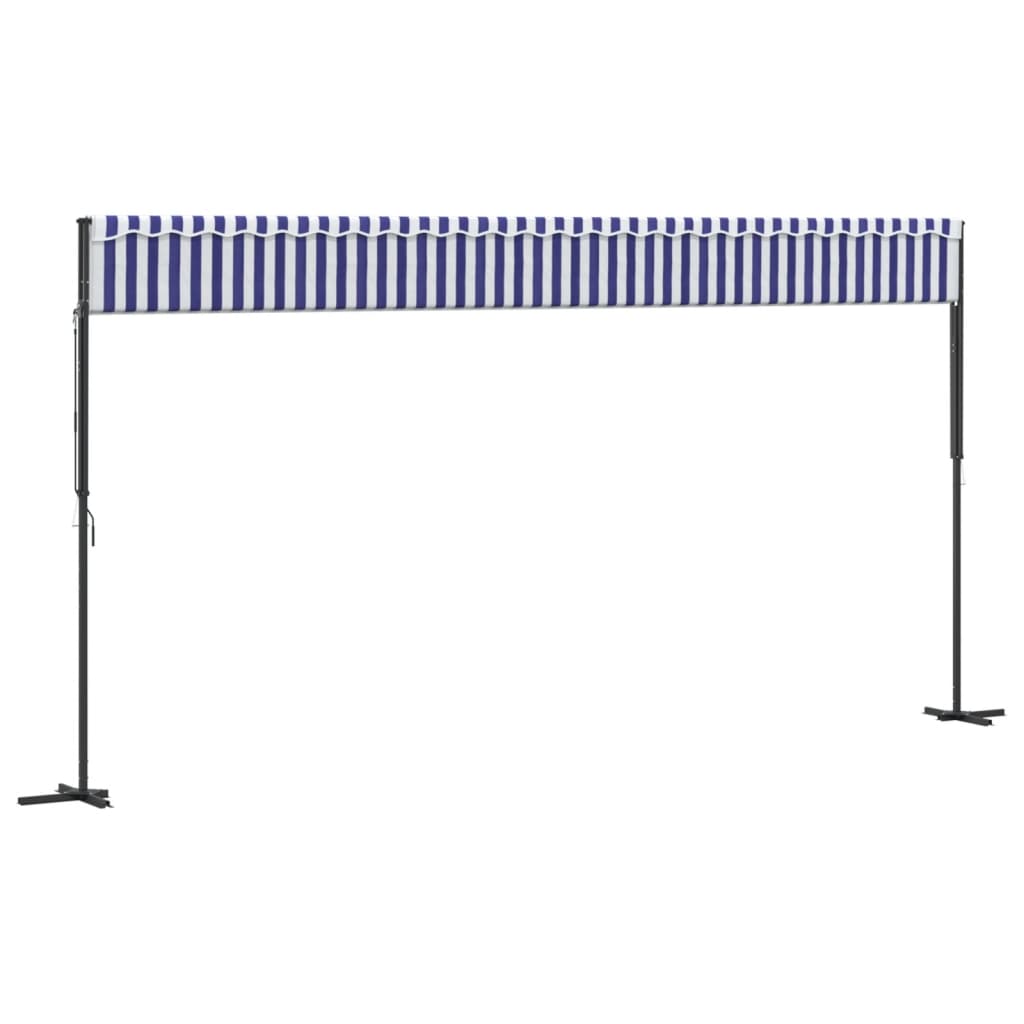Luifel vrijstaand 600x300 cm stof en staal blauw en wit is nu te koop bij PeponiXL, paradijselijk wonen!
