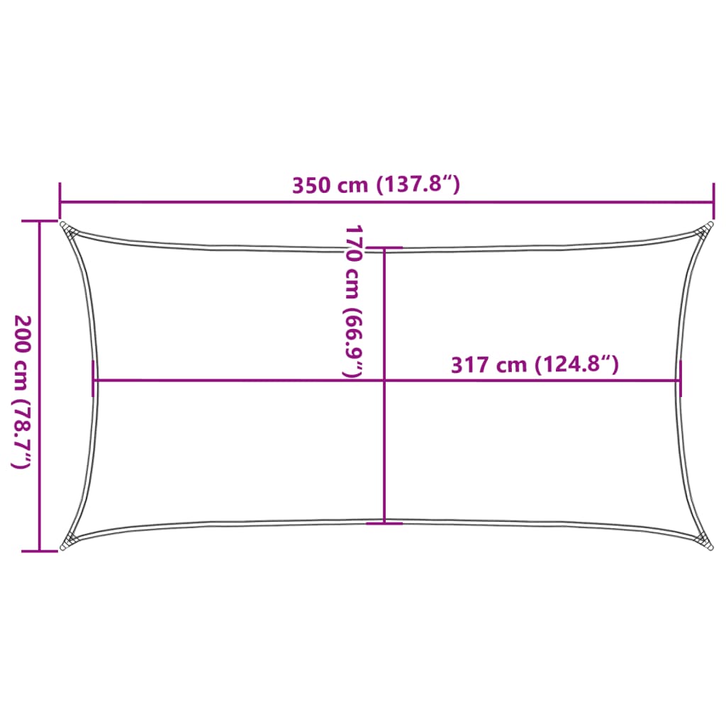 Zonnezeil 3,5x2 m 100% polyester oxford zandkleurig is nu te koop bij PeponiXL, paradijselijk wonen!