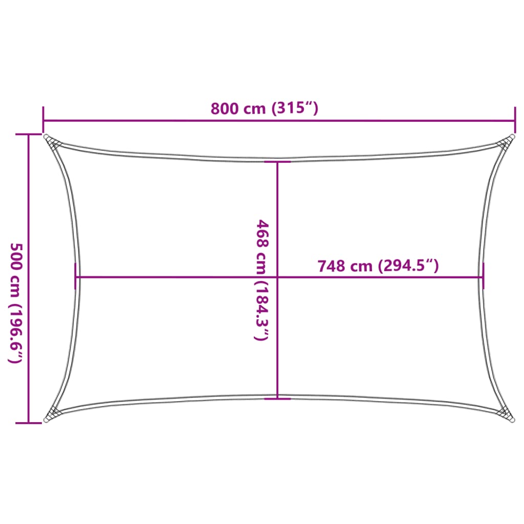 Zonnezeil 8x5 m 100% polyester oxford zandkleurig is nu te koop bij PeponiXL, paradijselijk wonen!