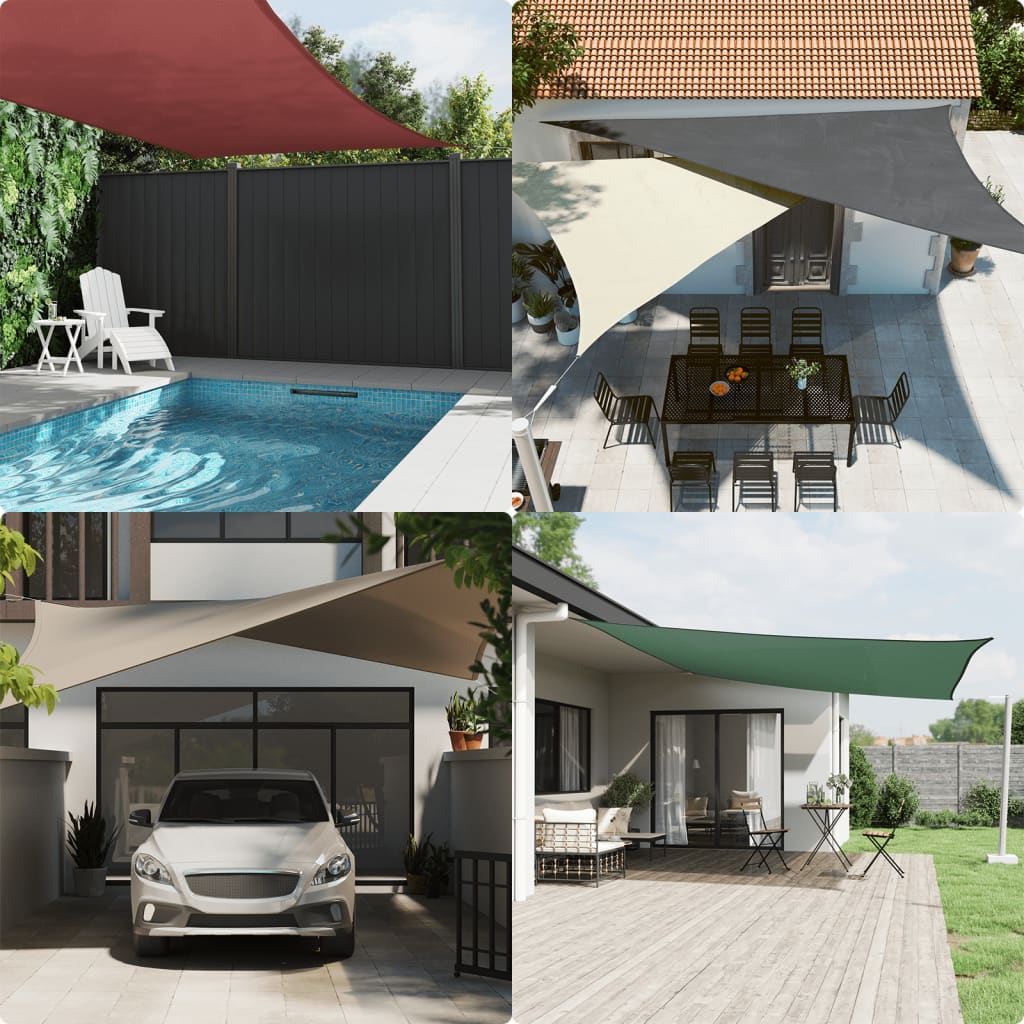 Zonnezeil 3x3x4,24 m 100% polyester oxford lichtgrijs is nu te koop bij PeponiXL, paradijselijk wonen!
