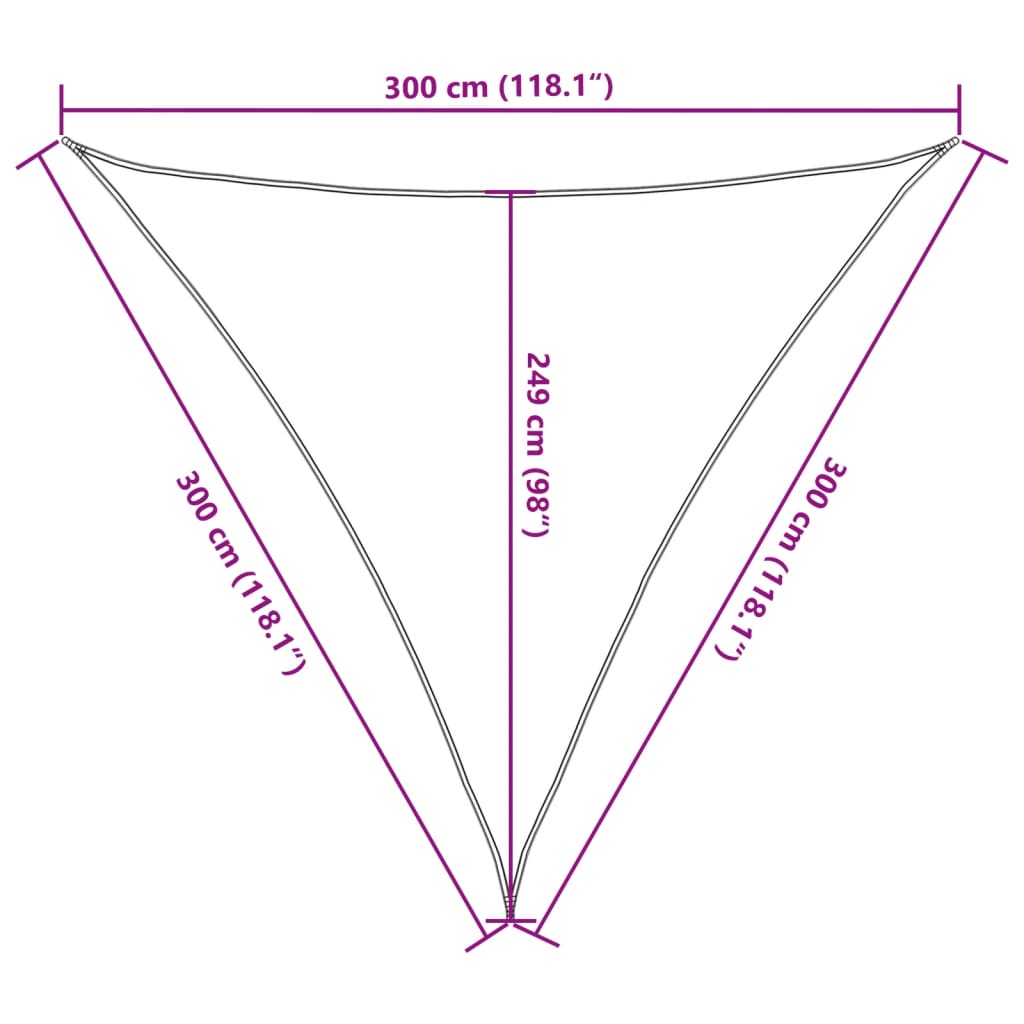 Zonnezeil 3x3x3 m 100% polyester oxford zandkleurig is nu te koop bij PeponiXL, paradijselijk wonen!