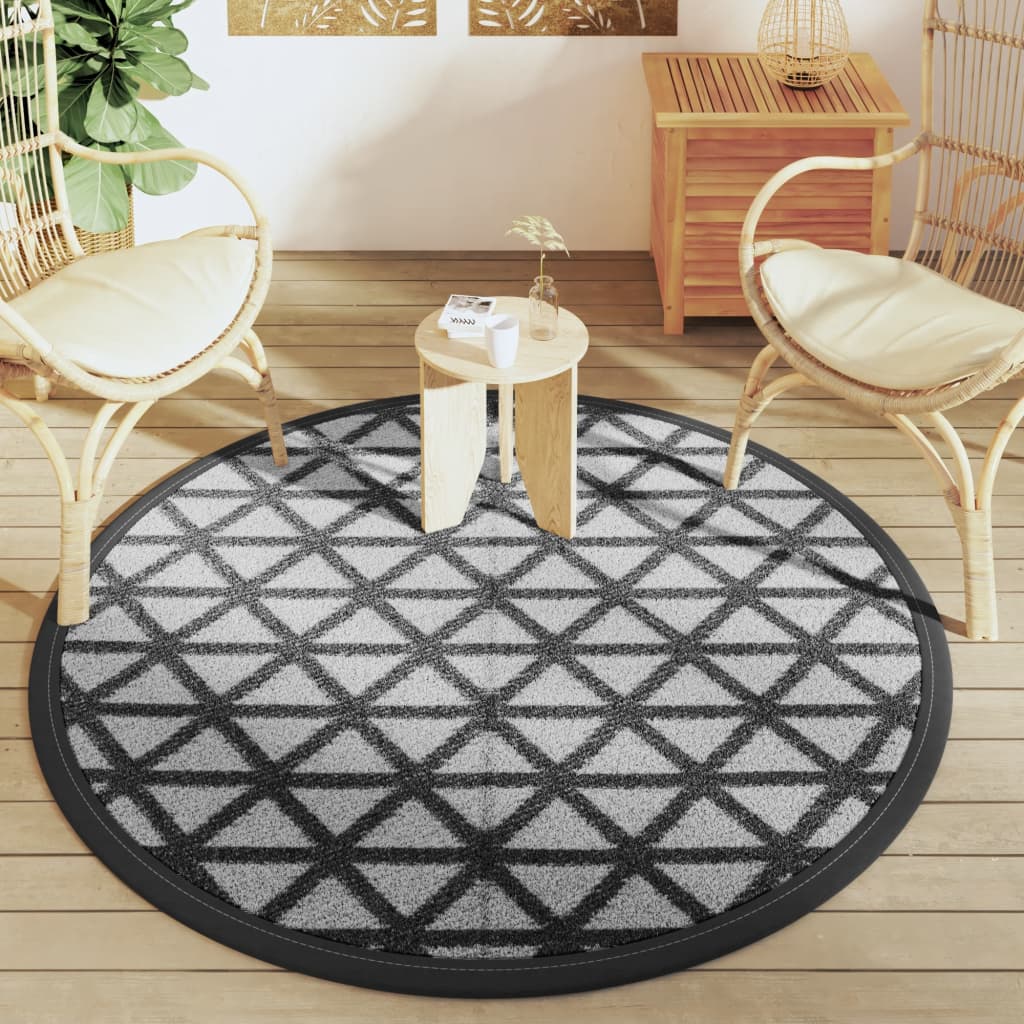 Buitenkleed ARAKIL Ø160 cm polypropeen zwart is nu te koop bij PeponiXL, paradijselijk wonen!
