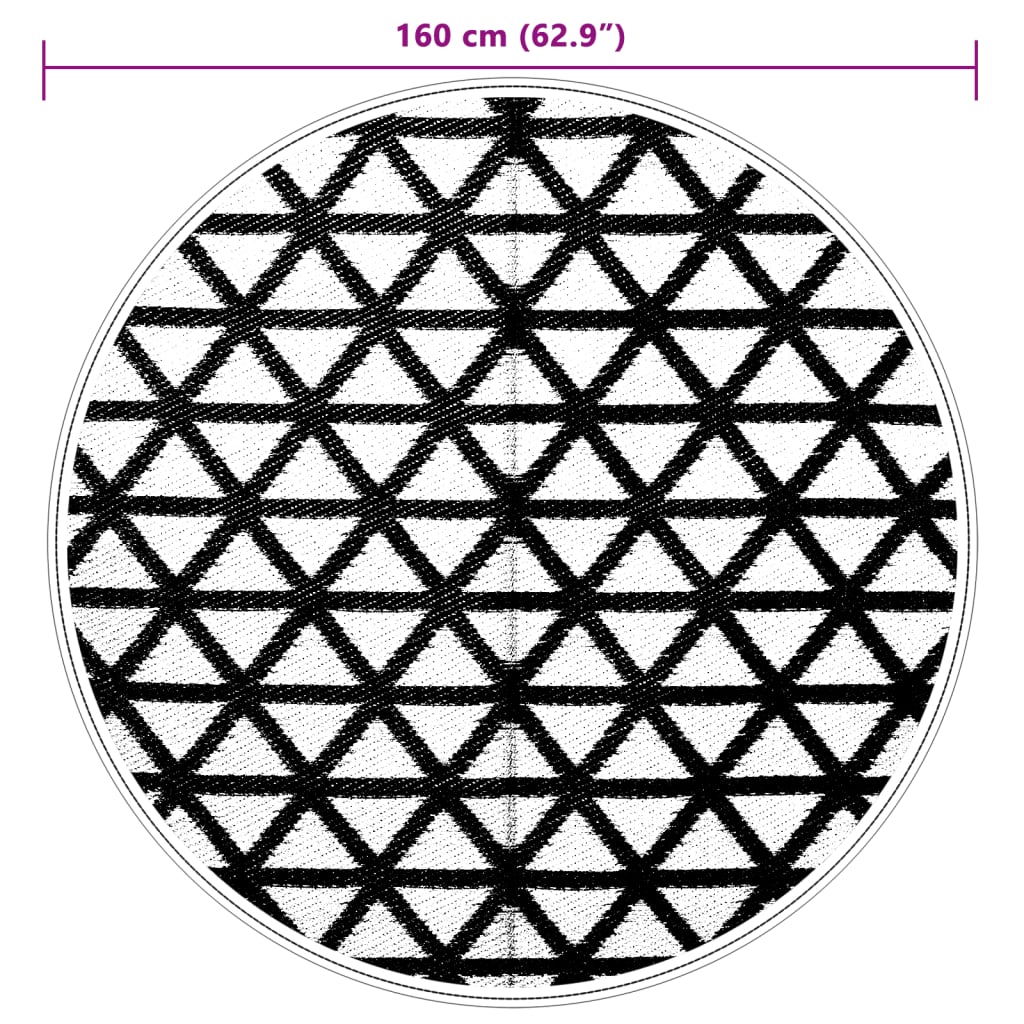 Buitenkleed ARAKIL Ø160 cm polypropeen zwart is nu te koop bij PeponiXL, paradijselijk wonen!