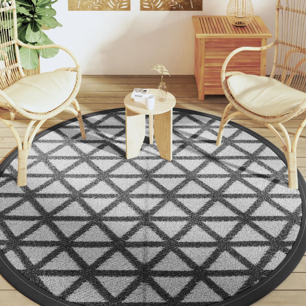 Buitentapijt ARAKIL Ø 200 cm polypropeen zwart is nu te koop bij PeponiXL, paradijselijk wonen!