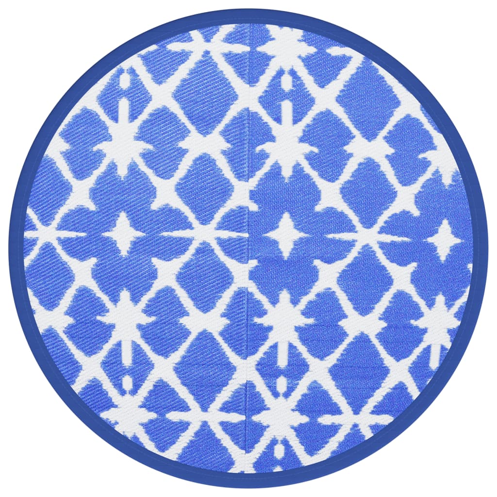 Buitenkleed ARAKIL Ø160 cm polypropeen blauw en wit is nu te koop bij PeponiXL, paradijselijk wonen!