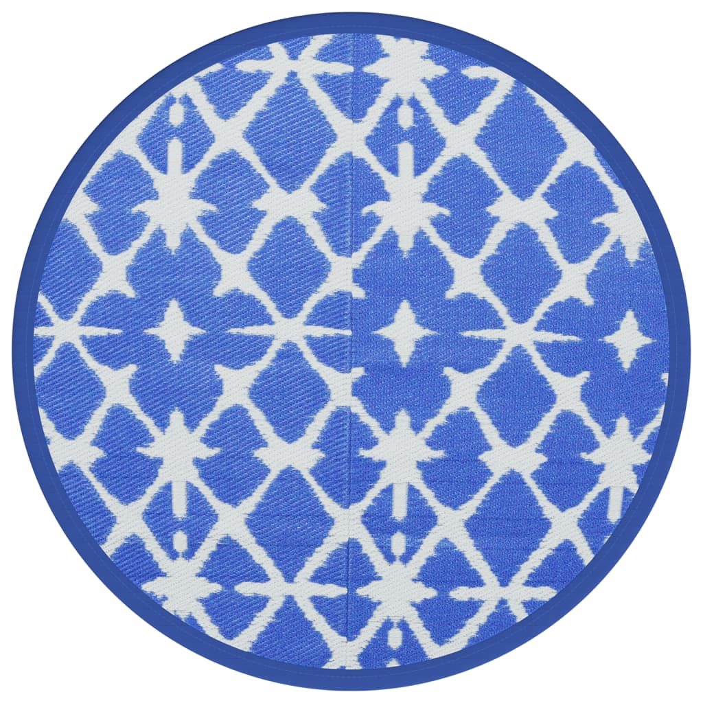 Buitenkleed ARAKIL Ø200 cm polypropeen blauw en wit is nu te koop bij PeponiXL, paradijselijk wonen!