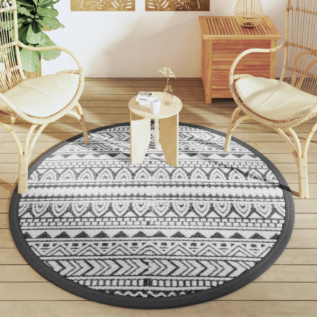 Buitenkleed ARAKIL Ø160 cm polypropeen zwart is nu te koop bij PeponiXL, paradijselijk wonen!