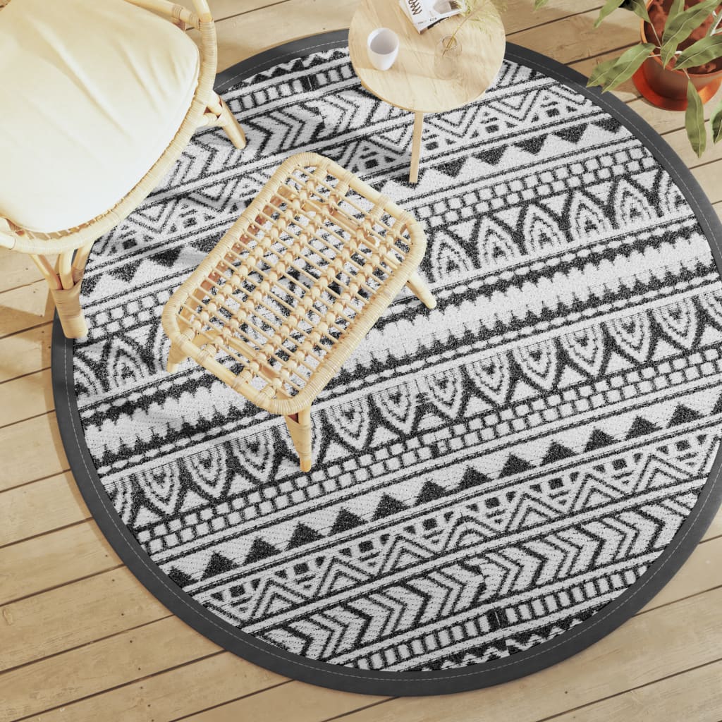 Buitenkleed ARAKIL Ø160 cm polypropeen zwart is nu te koop bij PeponiXL, paradijselijk wonen!