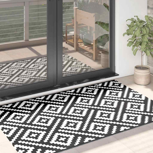 Buitenkleed ARAKIL 120x180 cm PP wit en zwart is nu te koop bij PeponiXL, paradijselijk wonen!