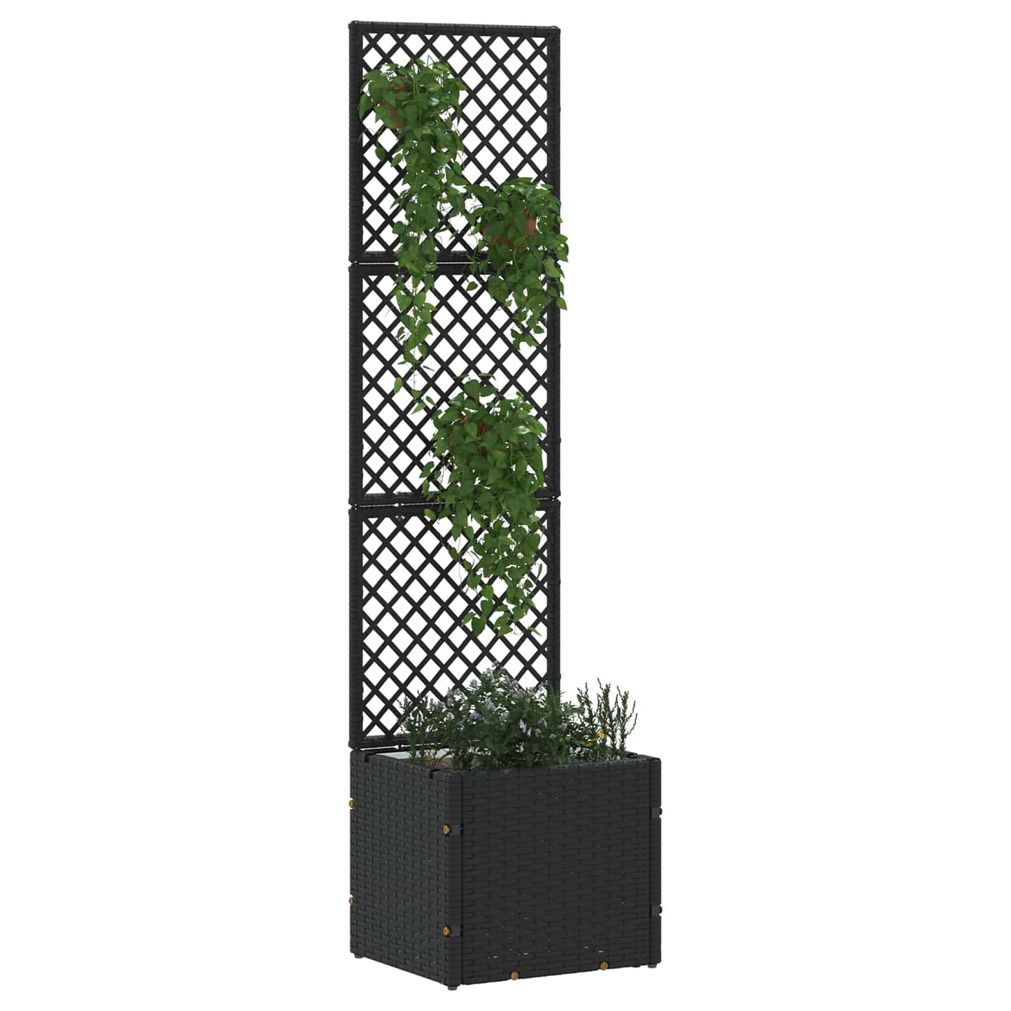 Tuin Trellis Planter Zwart 35 x 30 x 135 cm Metaal is nu te koop bij PeponiXL, paradijselijk wonen!